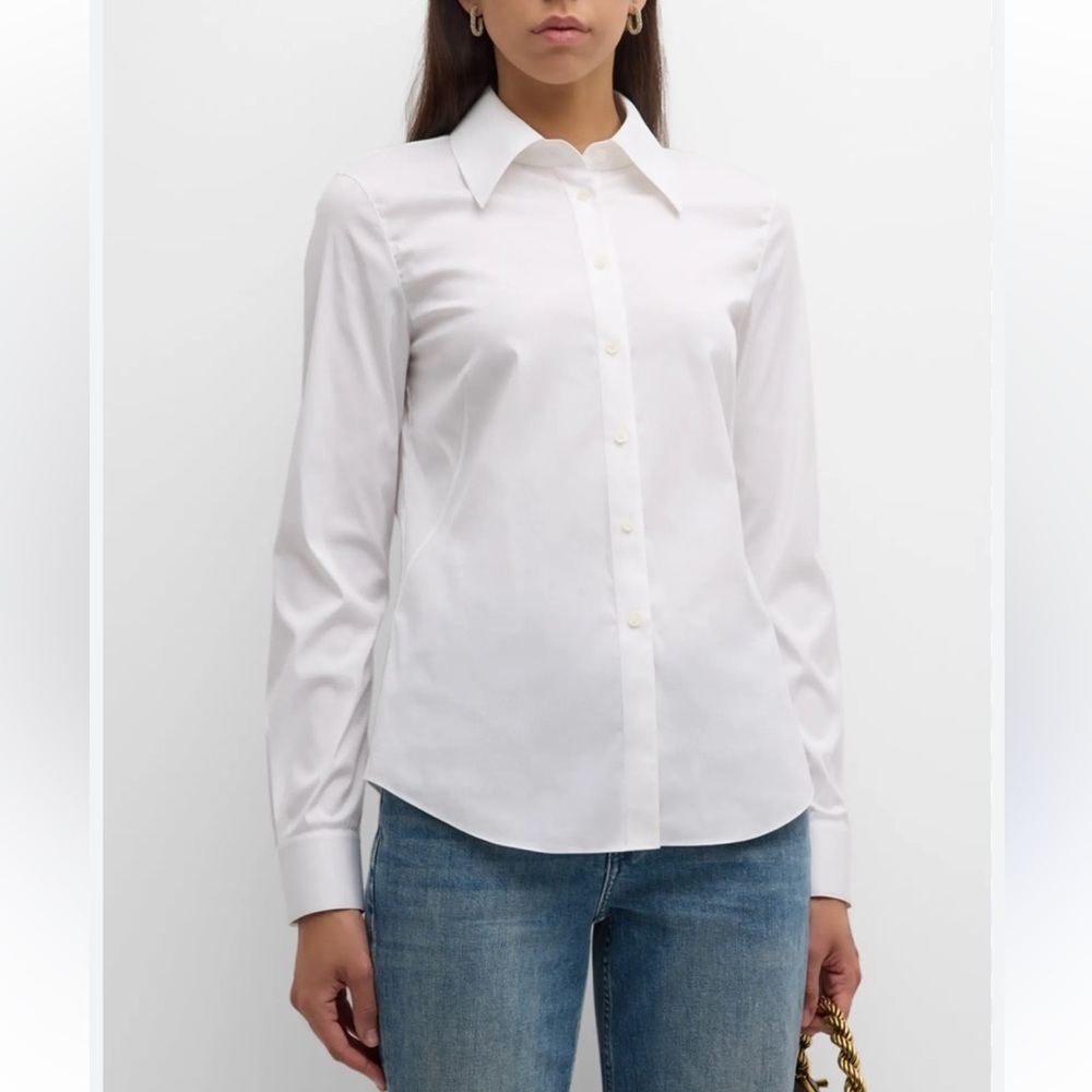 Lafayette 148 New York Womens Kennedy Shirt 12 - Picture 3 of 9